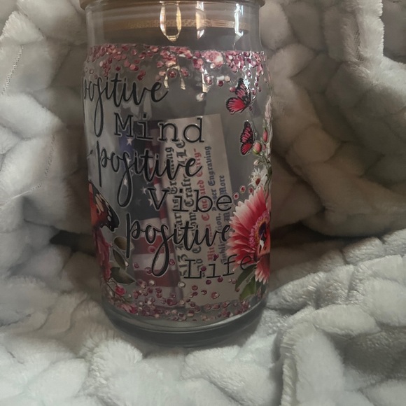 Positive mind, butterflies make this 16 ounce Libby tumbler a must have - Picture 2 of 3